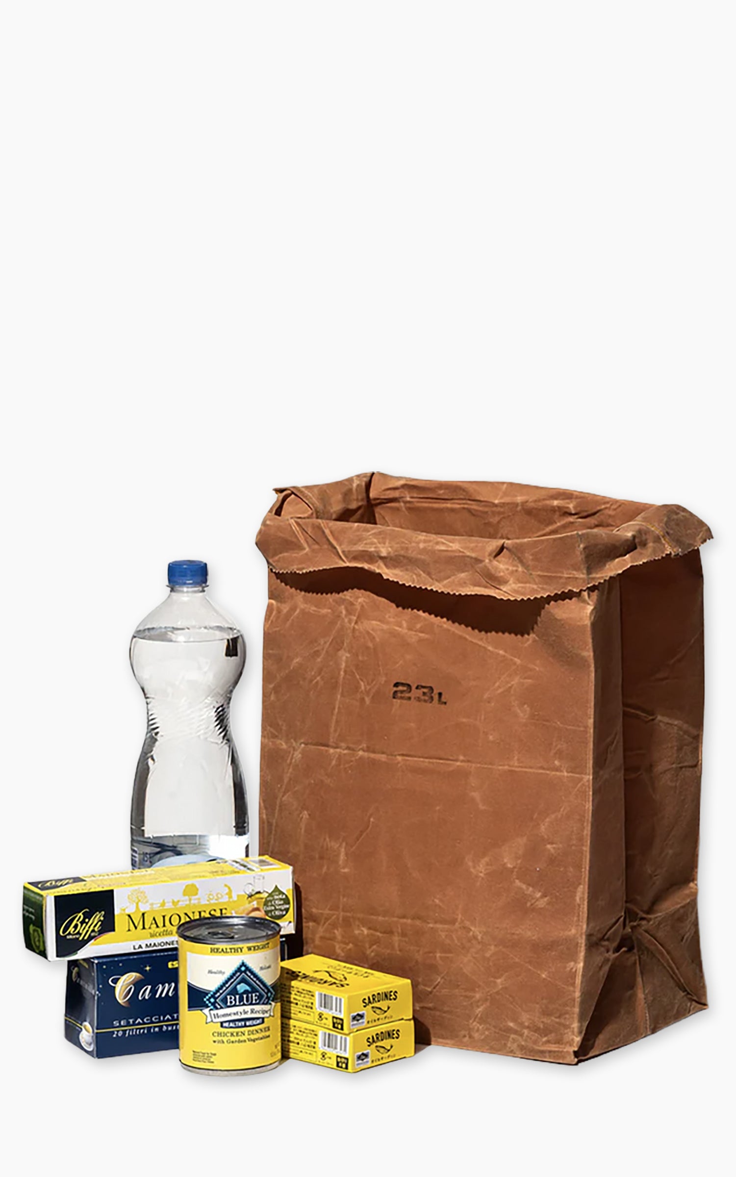 Puebco Grocery Bag Waxed Cotton 23L Brown