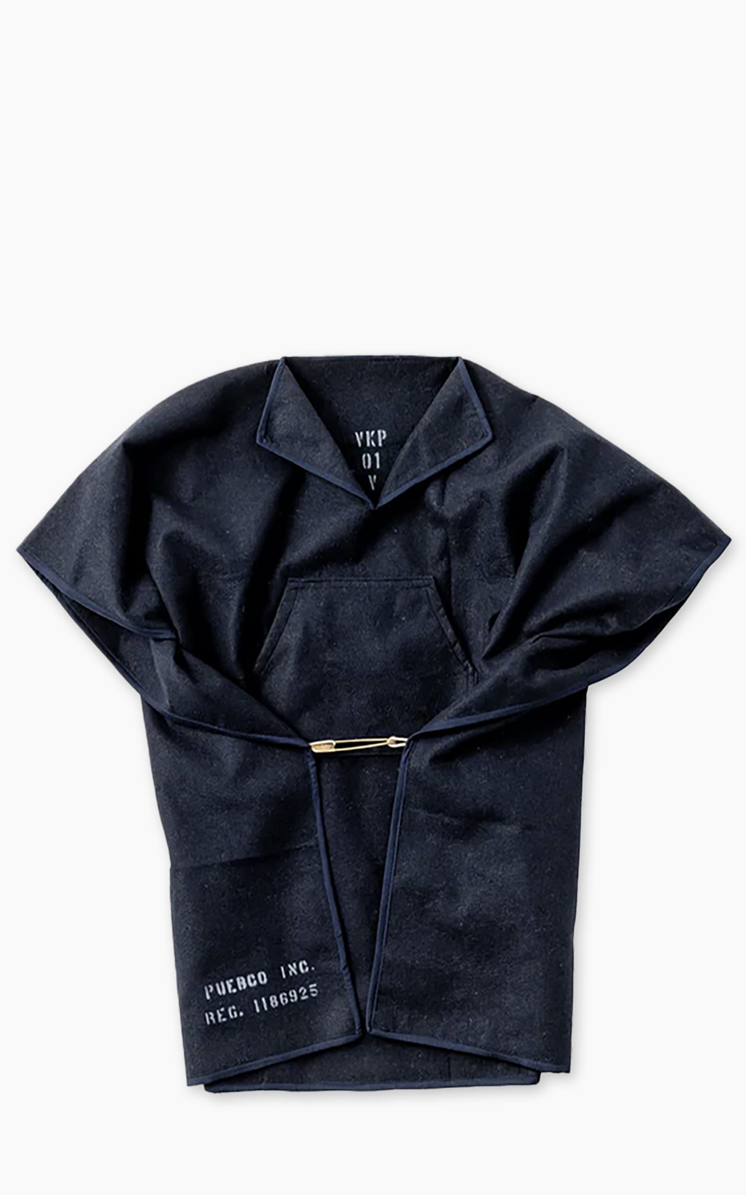 Puebco Felted Blanket Poncho Navy Blue