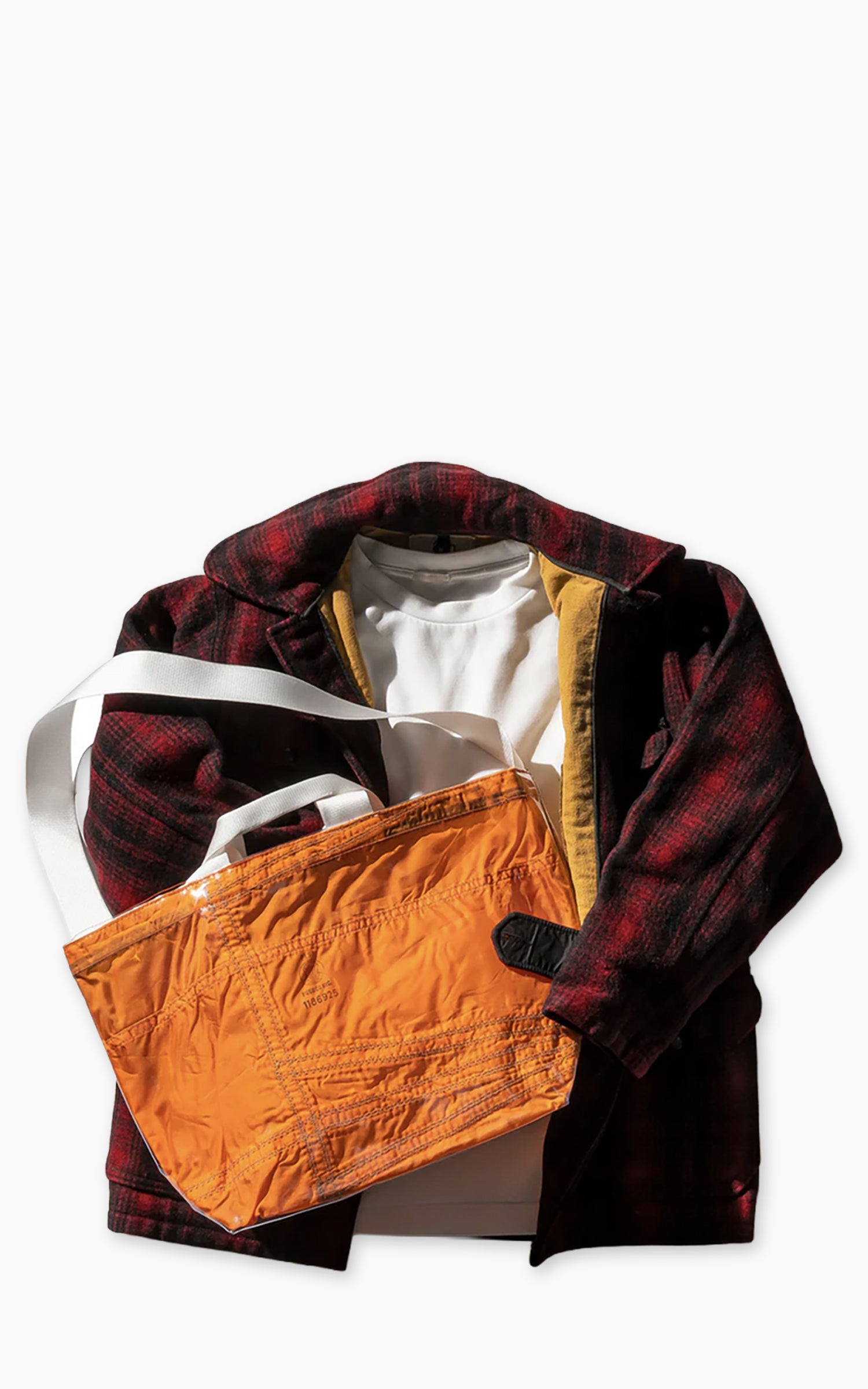 Puebco Schultertasche mit Abdeckung aus Fallschirmstoff, orange
