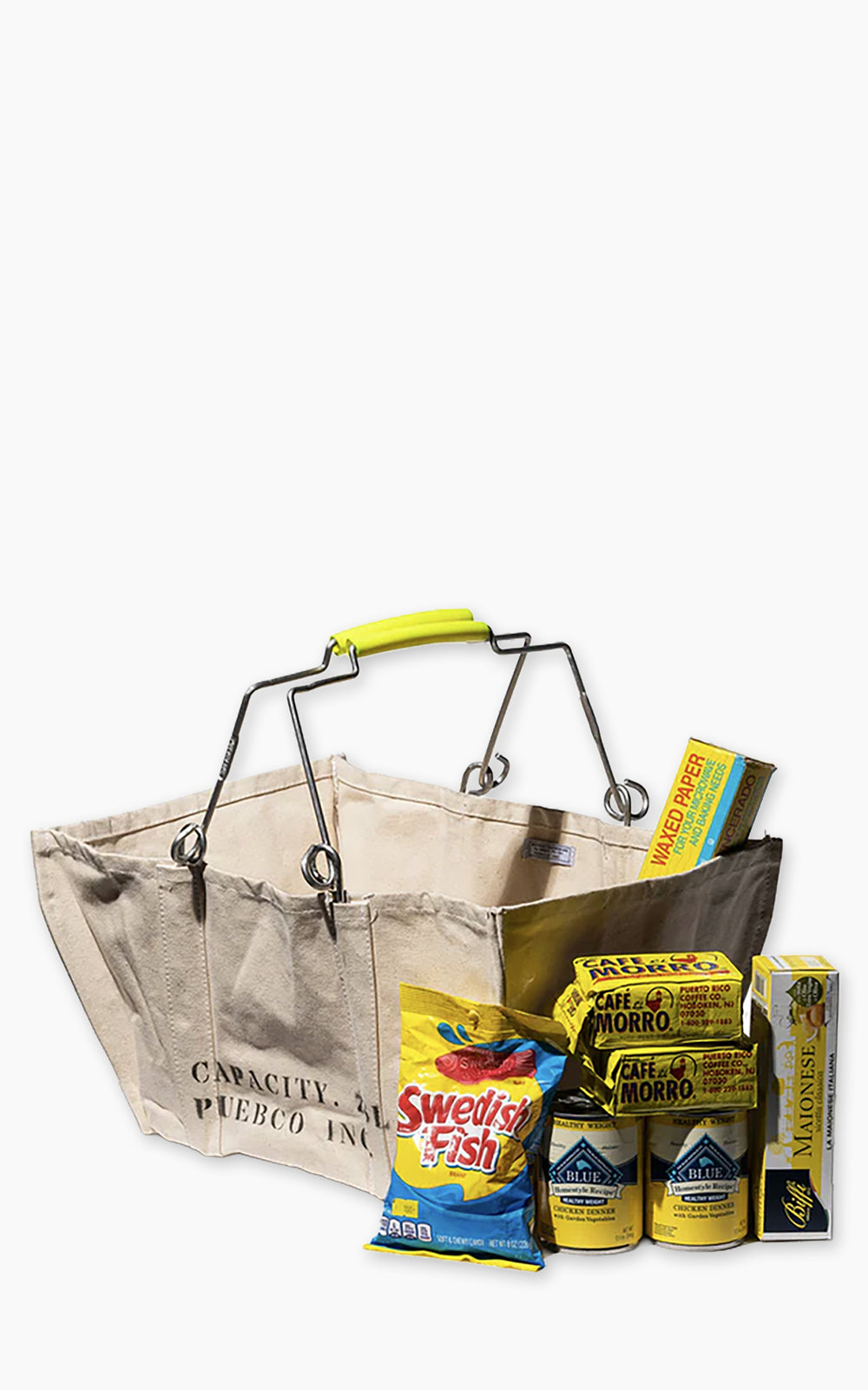 Puebco Accordion Market Basket Yellow Handle