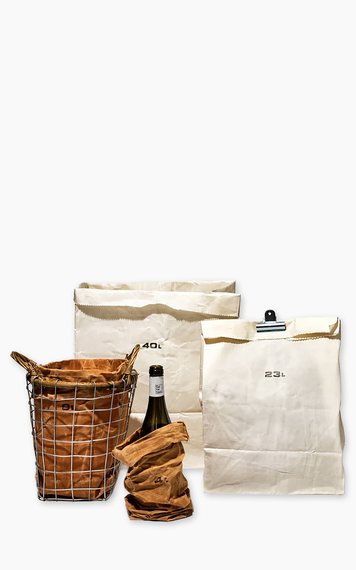 Puebco Grocery Bag Waxed Cotton 40L Brown