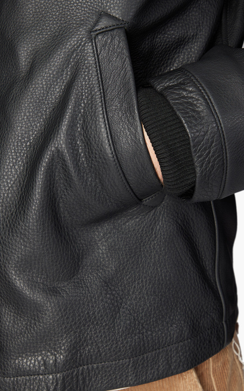 Shangri-La Heritage Deck N-1 Aniline Leather Jacket Black