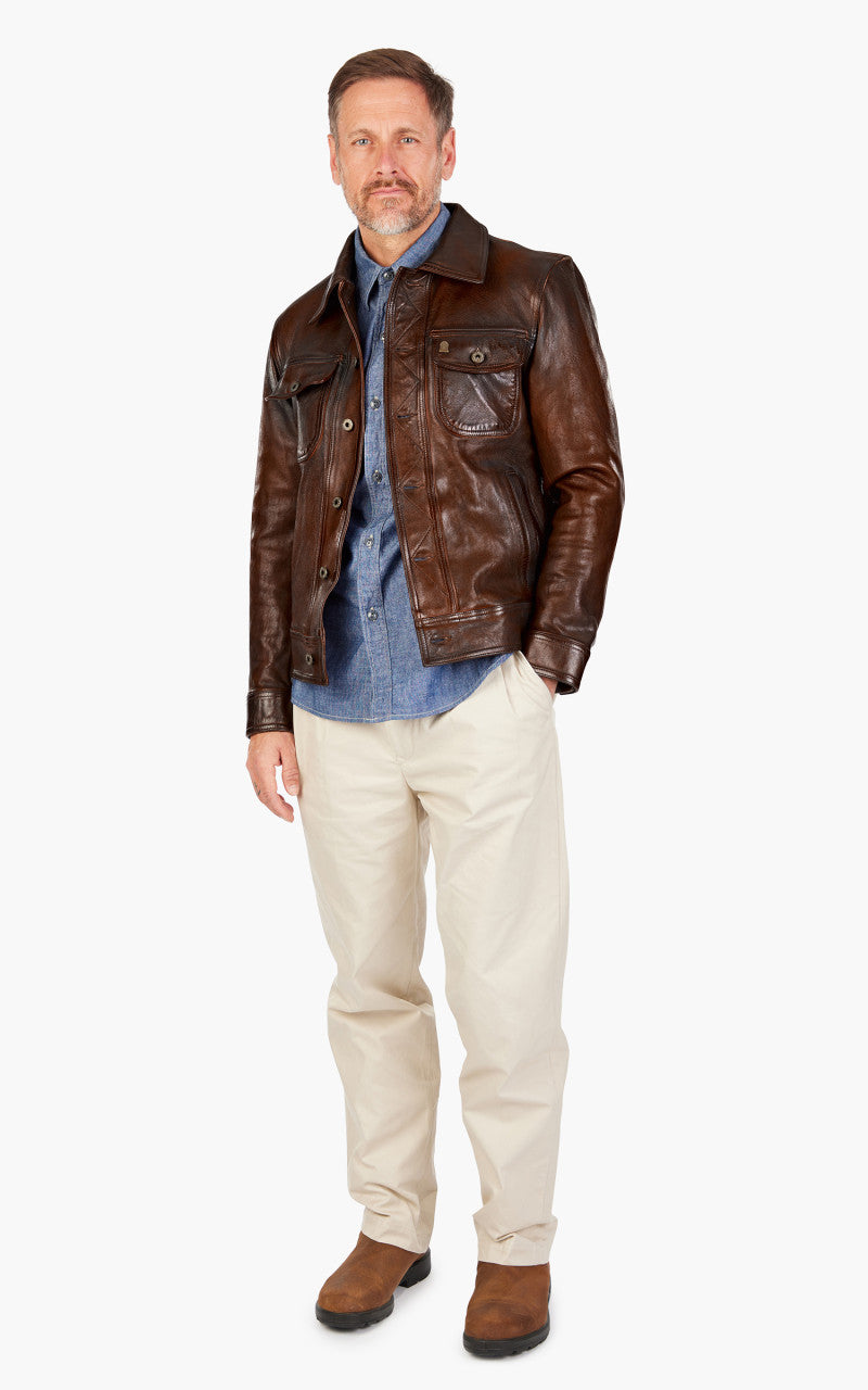 Shangri-La Heritage Terracotta Leather Jacket Bruciato