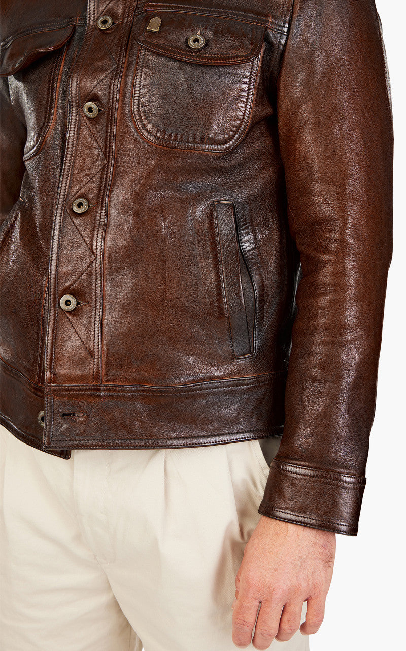 Shangri-La Heritage Terracotta Leather Jacket Bruciato