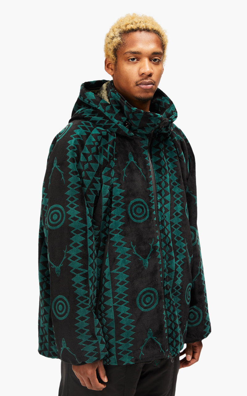 South2 West8 Weather Effect Jacket Velvet Jq. Skull & Target Black/Green