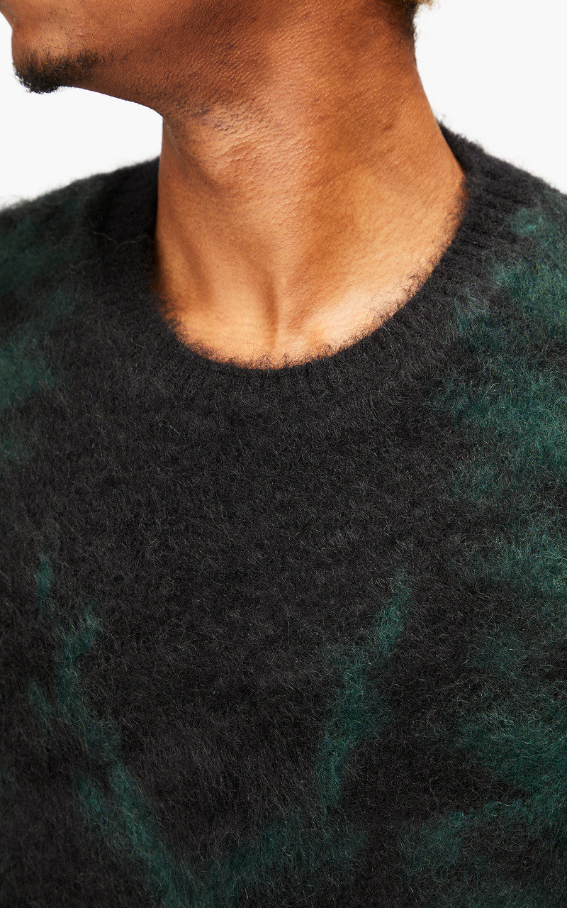 South2 West8 Loose Fit Mohair Sweater Native B-Black