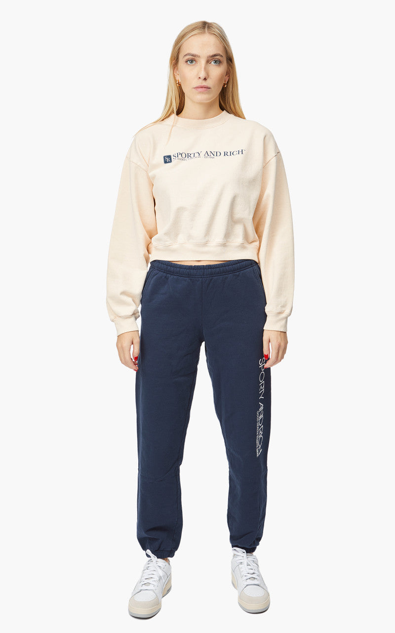 Sporty & Rich 94 Cropped Crewneck Cream