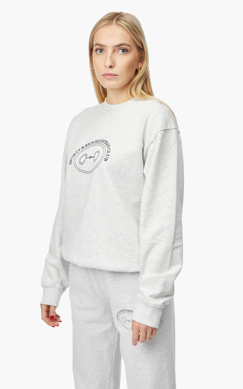 Sporty & Rich Equestrian Crewneck Heather Grey