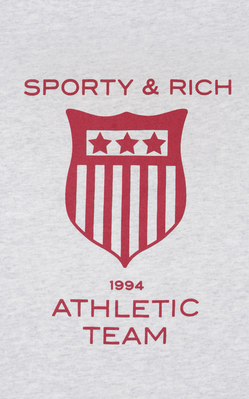 Sporty & Rich Athletic Team Hoodie Heather Gray