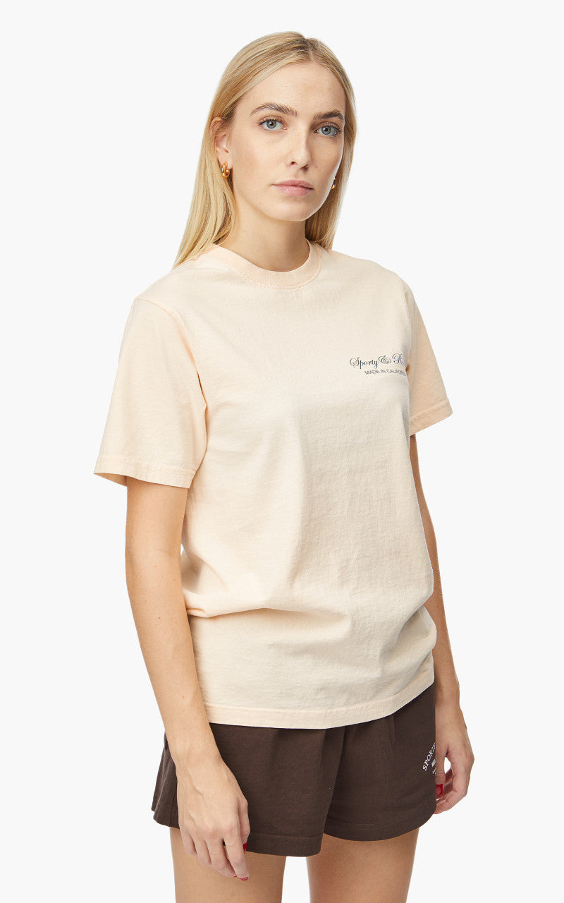 Sporty & Rich Script T-Shirt Cream