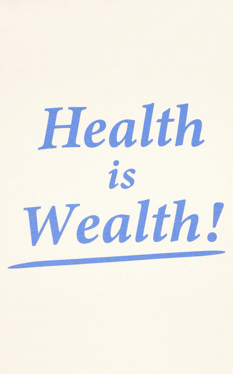 Sporty & Rich Health Is Wealth T-Shirt Cream