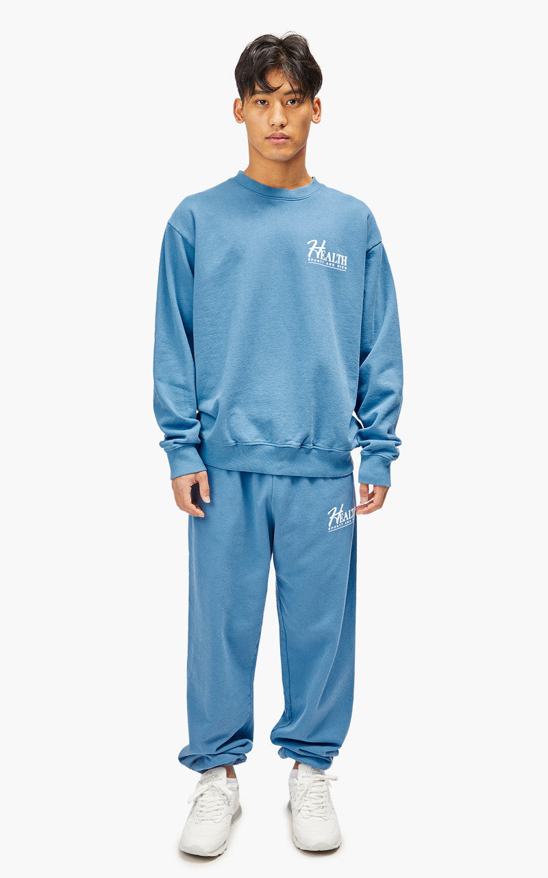 Sporty & Rich Big H Crewneck Steel Blue