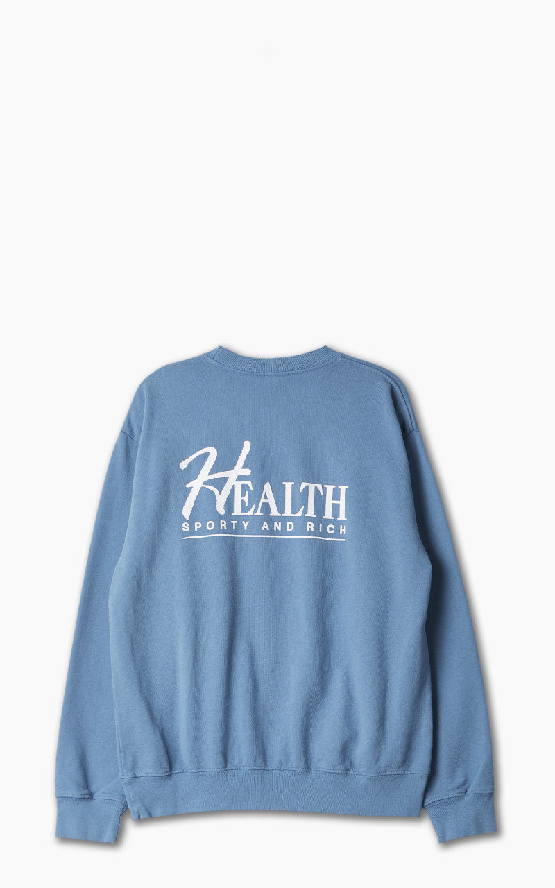 Sporty & Rich Big H Crewneck Steel Blue