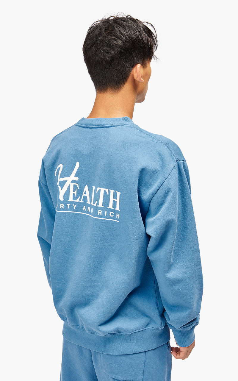 Sporty & Rich Big H Crewneck Steel Blue