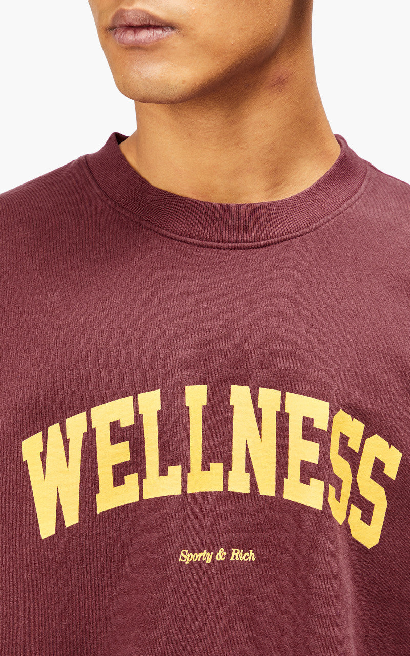 Sporty & Rich Wellness Ivy Crewneck Merlot/Gold