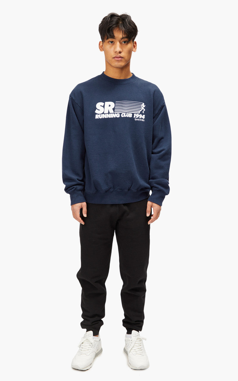 Sporty & Rich SR Running Club Crewneck Navy