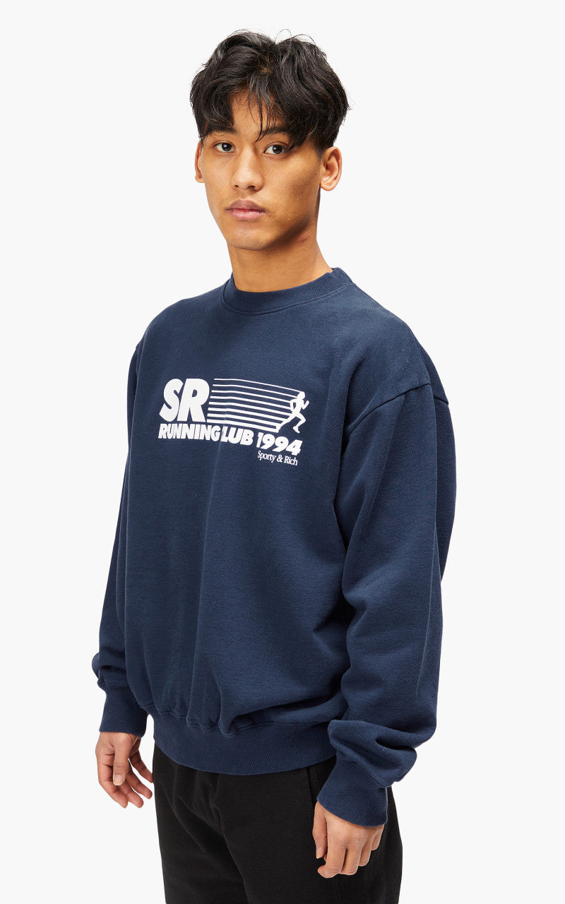 Sporty & Rich SR Running Club Crewneck Navy