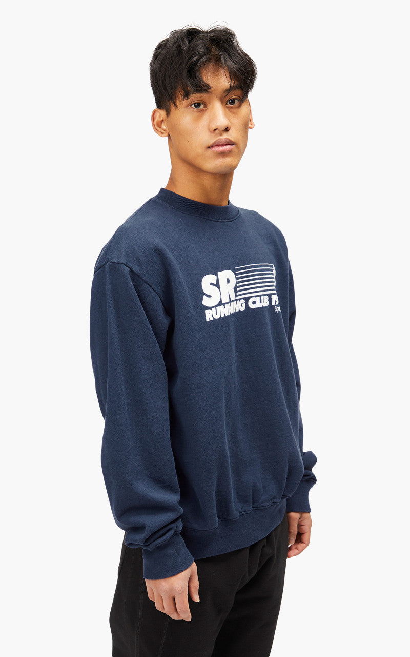 Sporty & Rich SR Running Club Crewneck Navy