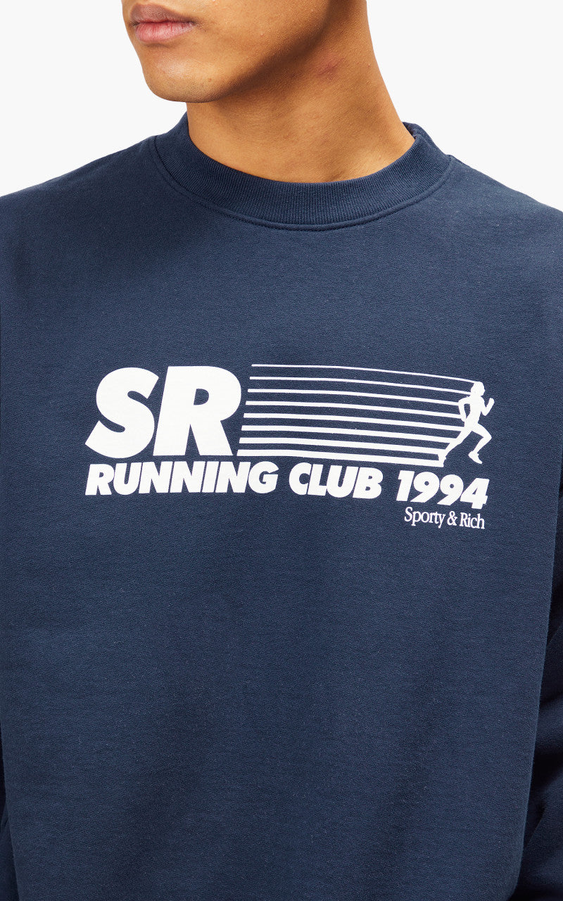 Sporty & Rich SR Running Club Crewneck Navy