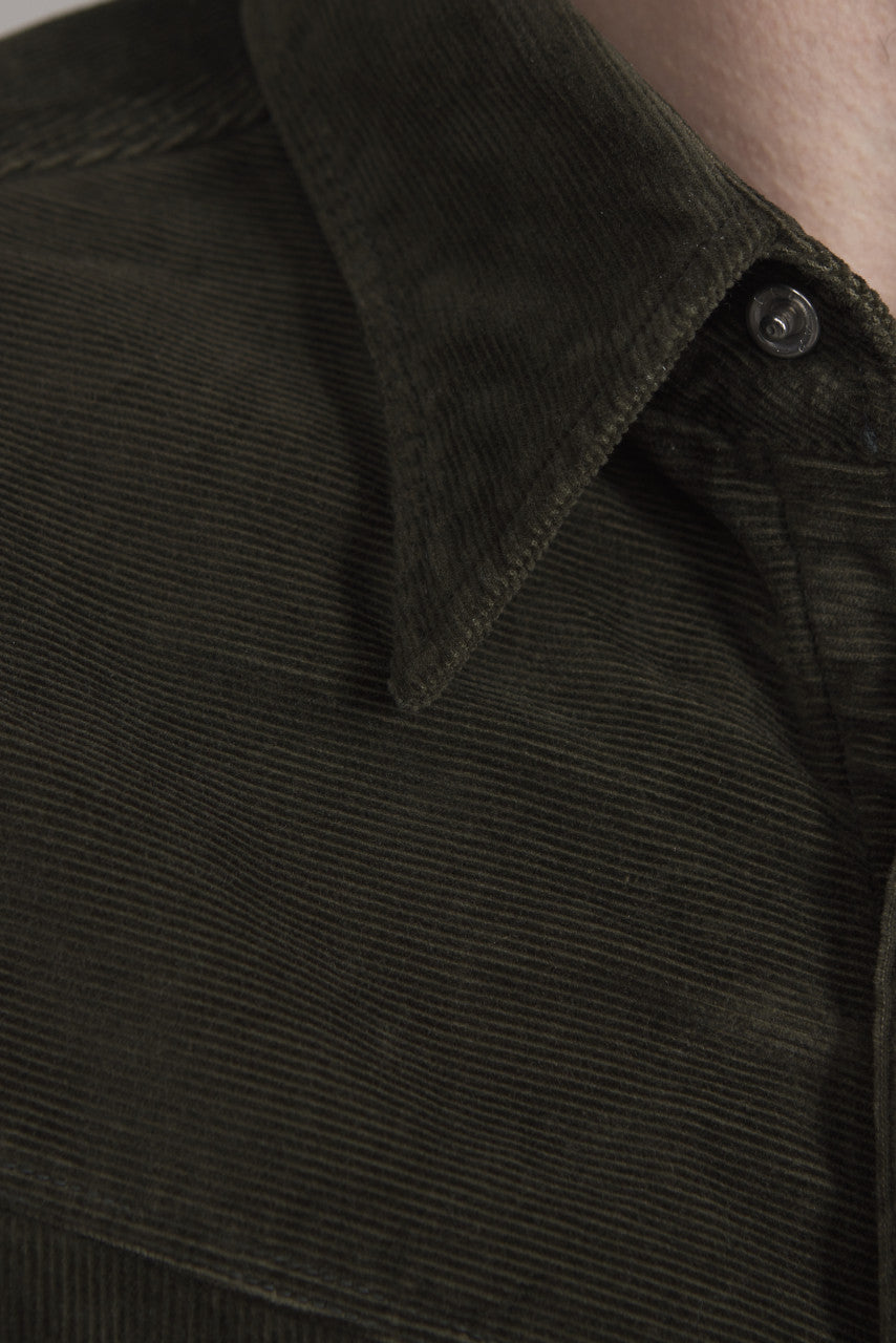 Stevenson Overall Co. Cody Corduroy Shirt Dark Olive