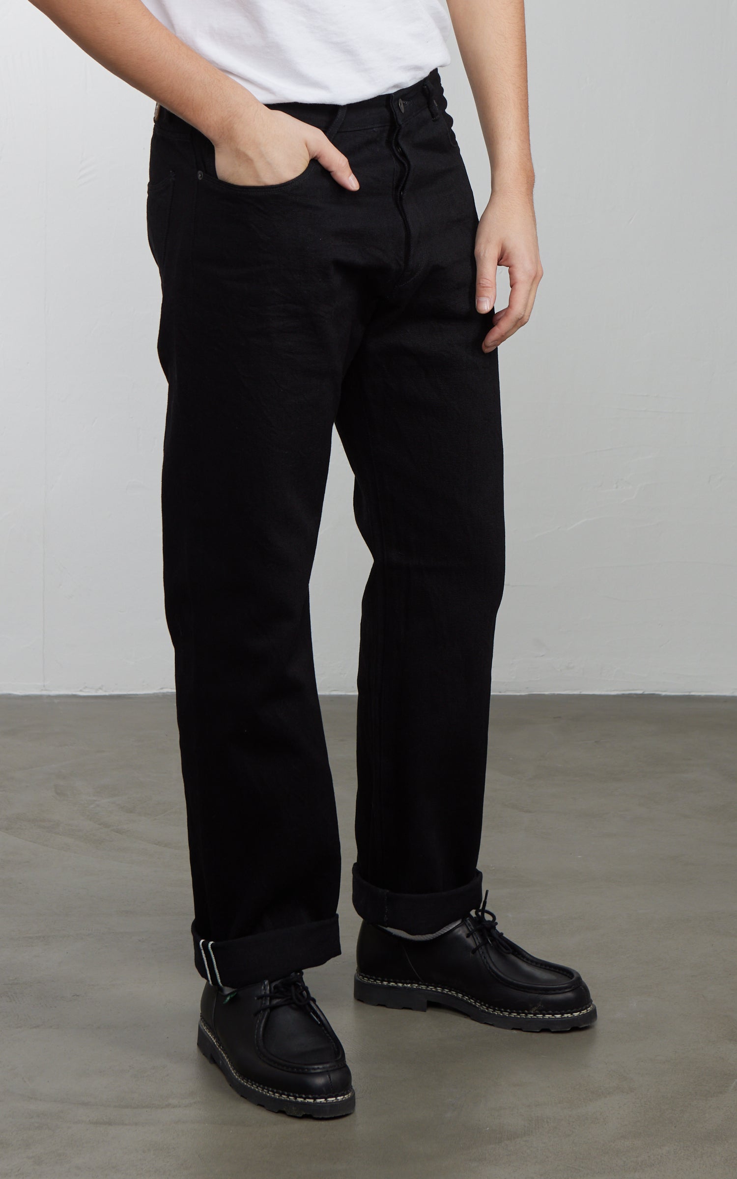 Stevenson Overall Co. Encinitas Jeans Selvedge One Wash Solid Black