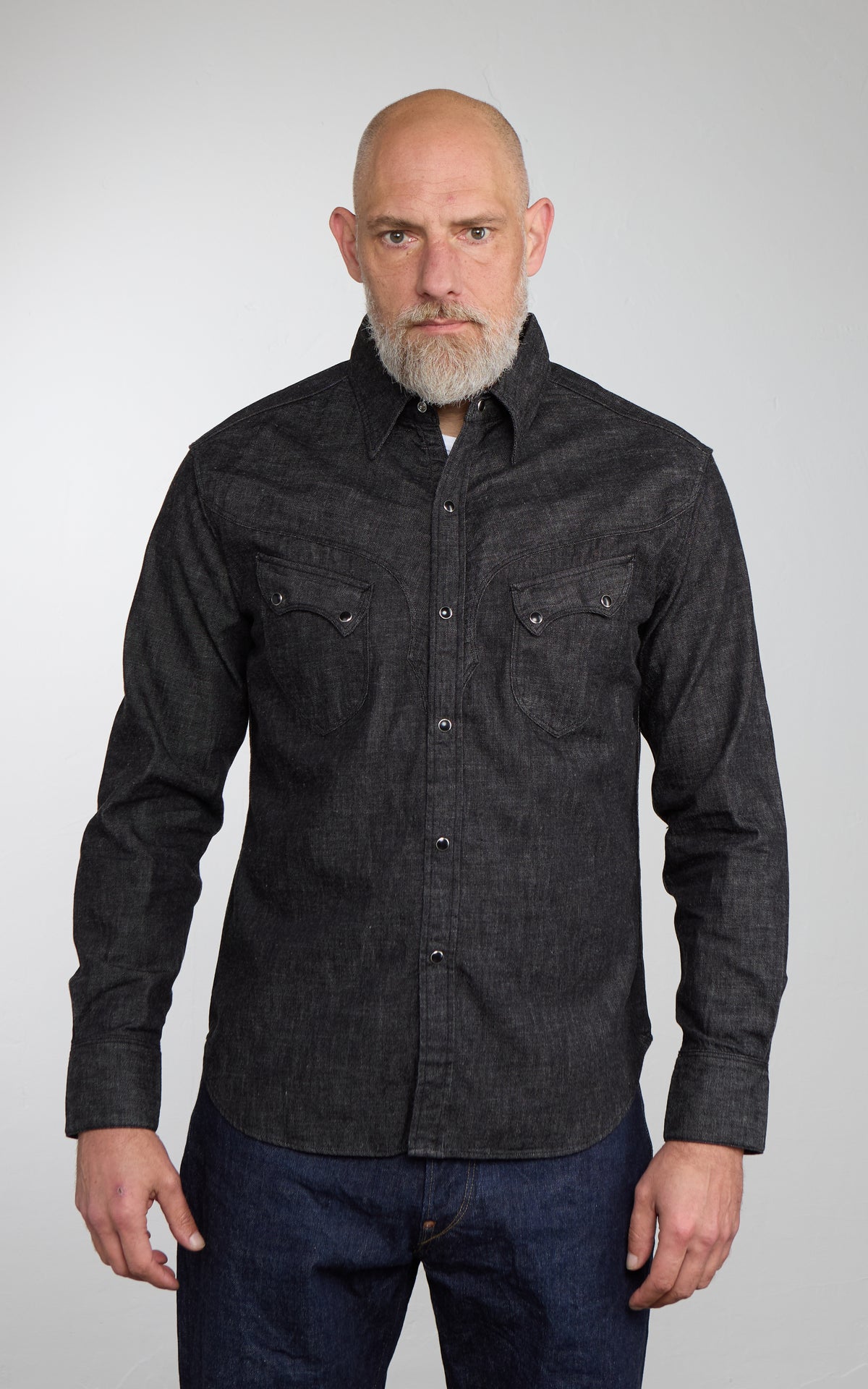 Stevenson Overall Co. Cody Denim Shirt Frost Black