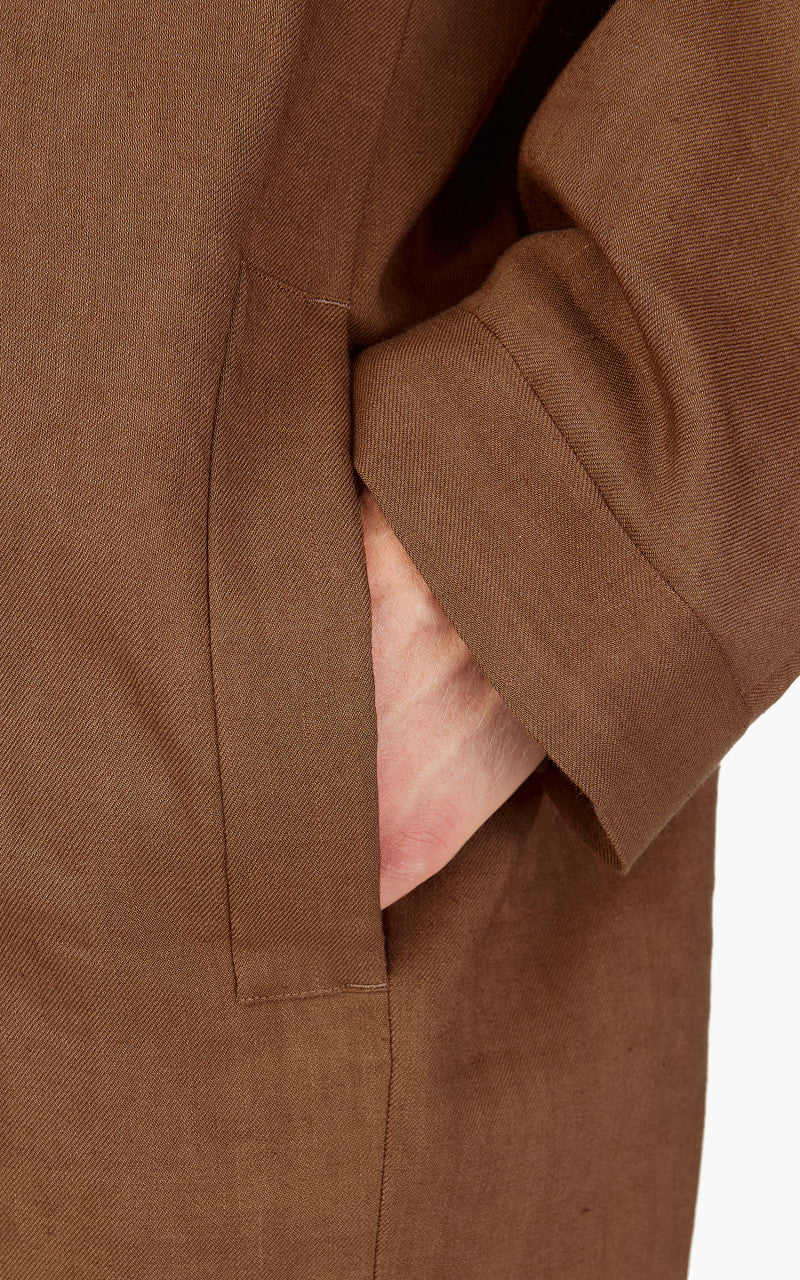 Still By Hand Linen/Wool Half Coat Brick