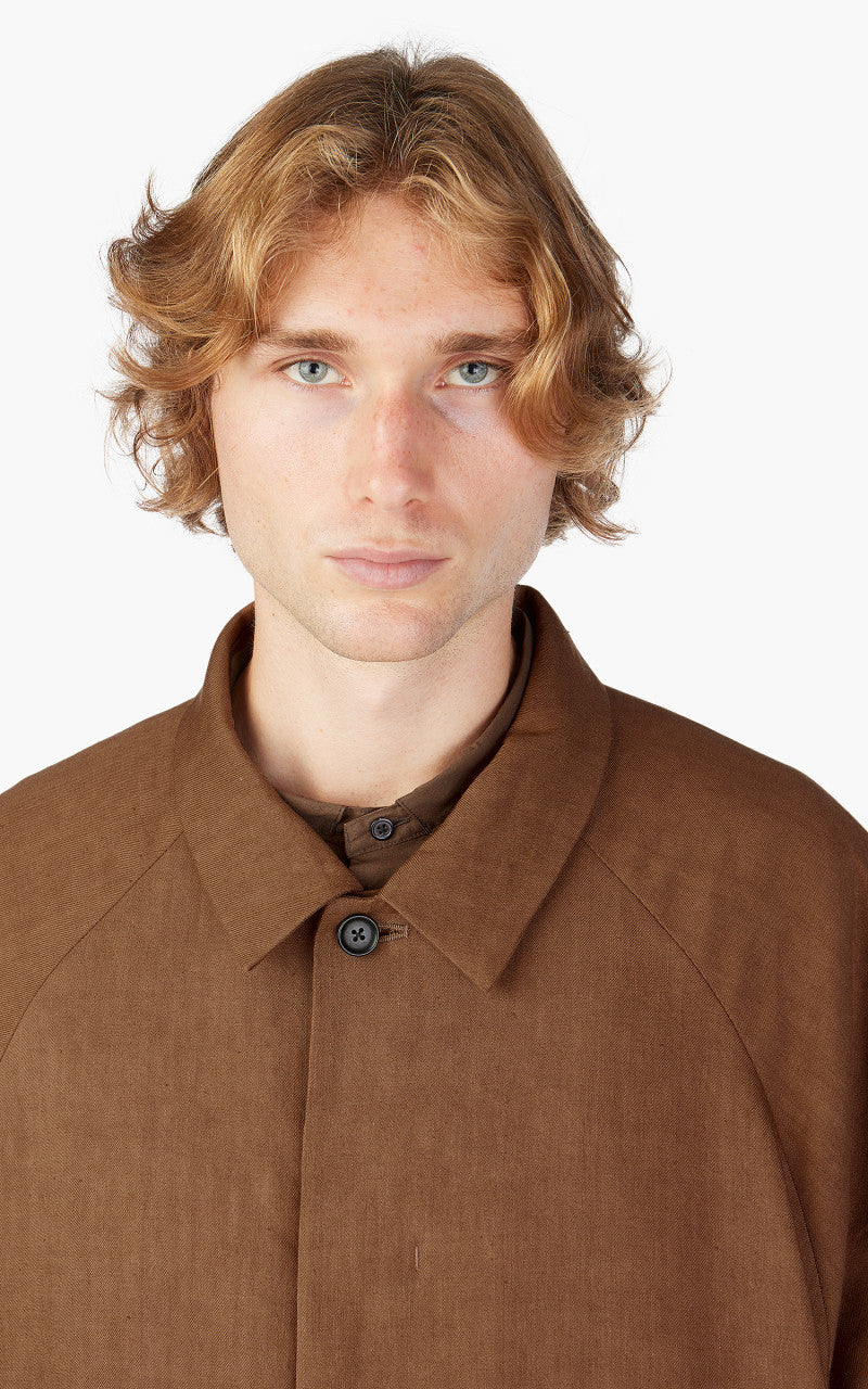 Still By Hand Linen/Wool Half Coat Brick