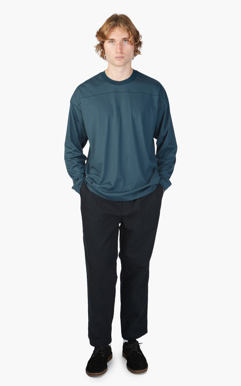 Still By Hand Knitted Rib Long Sleeve Slate Blue