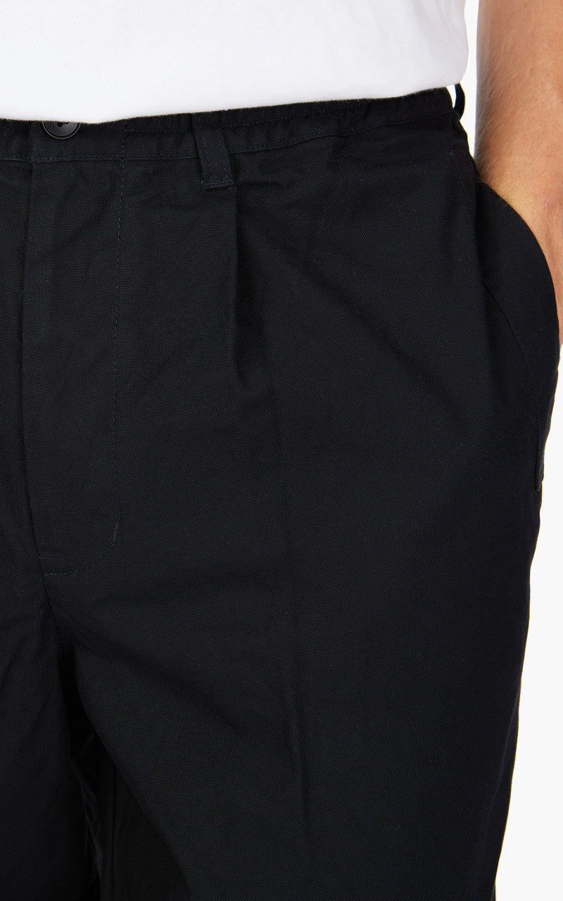 Still By Hand Welt Side Pocket Pants Black Navy