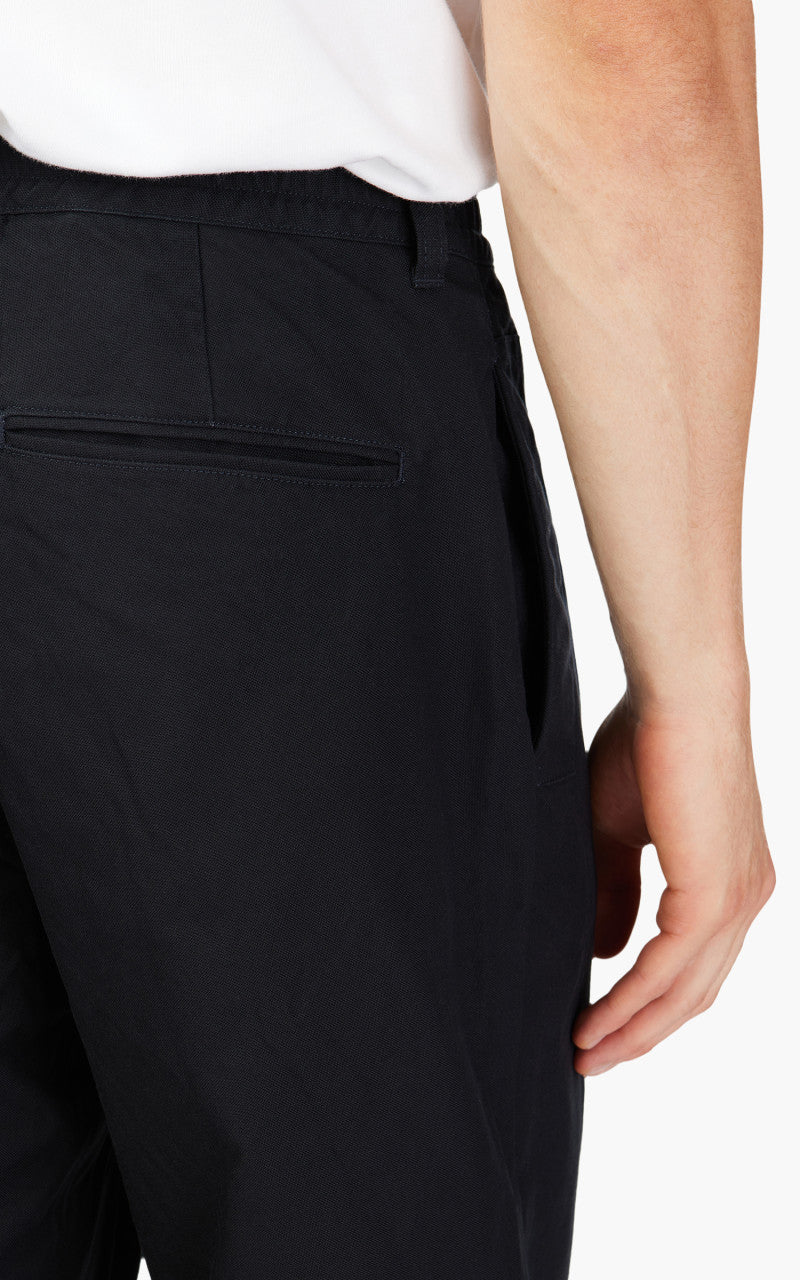 Still By Hand Welt Side Pocket Pants Black Navy