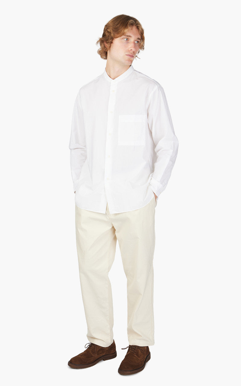 Still By Hand Narrow Collar Shirt White