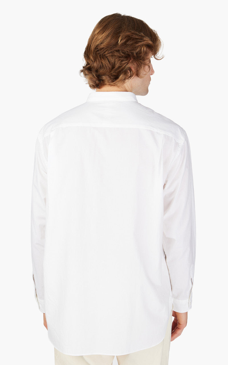 Still By Hand Narrow Collar Shirt White