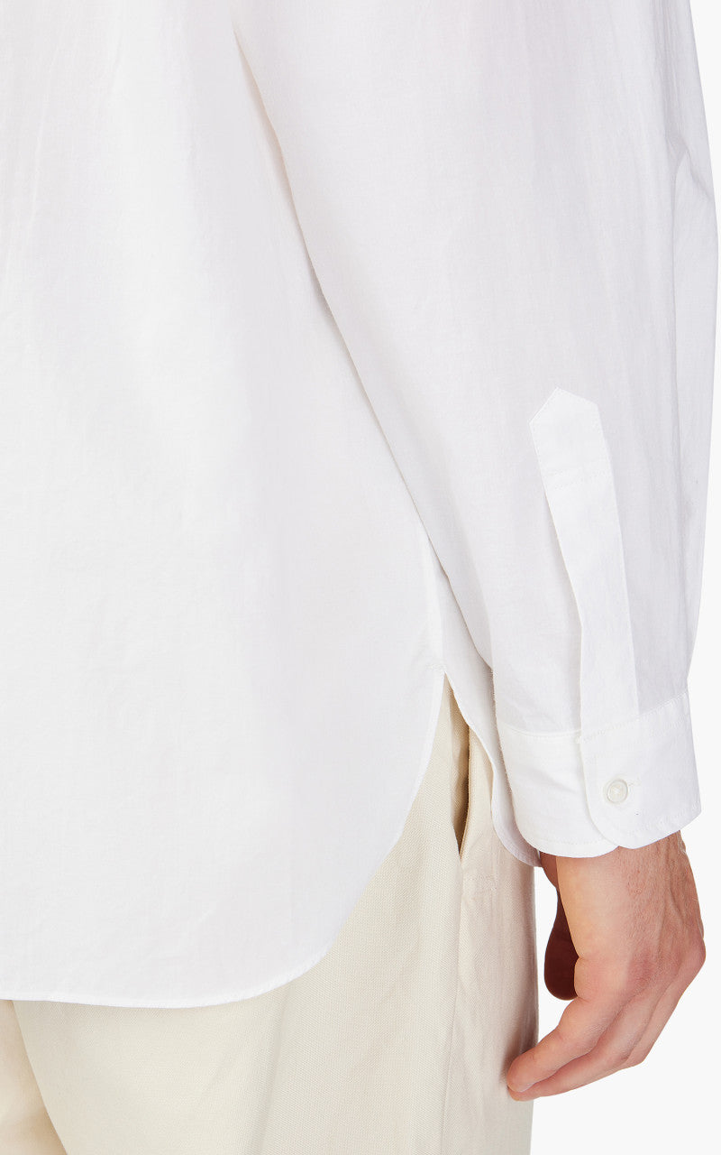 Still By Hand Narrow Collar Shirt White