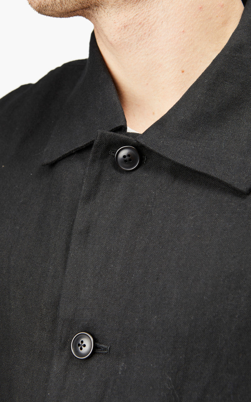 Still By Hand Peach Skin Linen Jacket Black