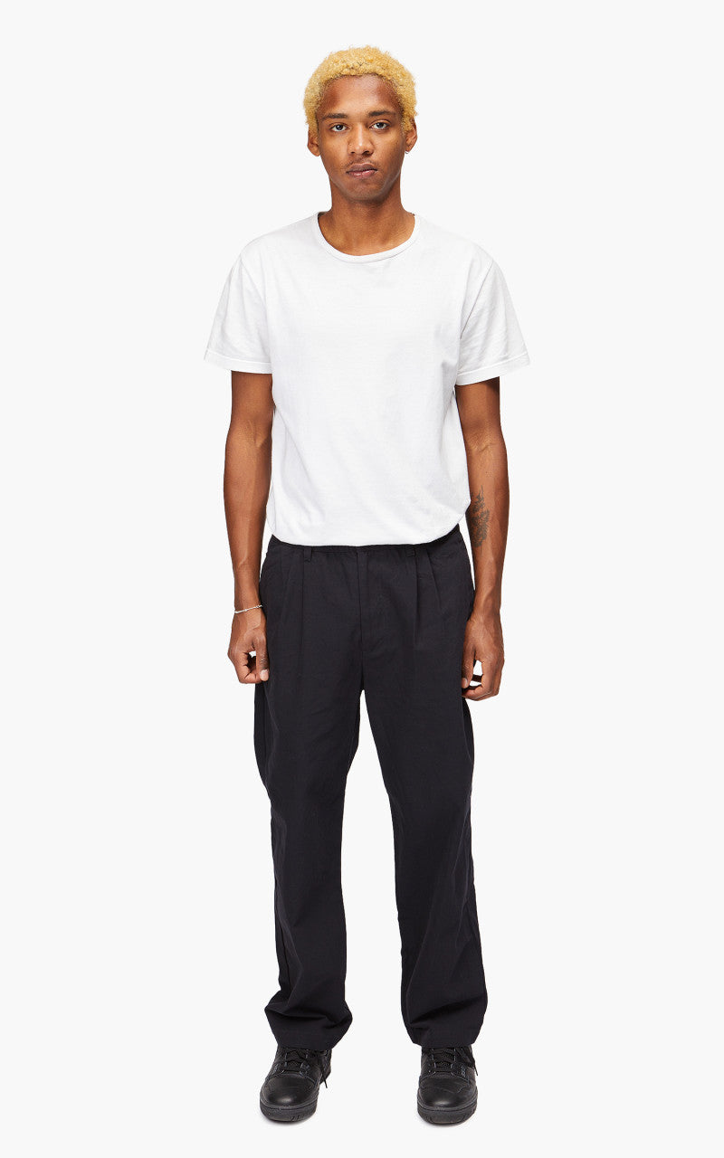 Still By Hand Welt Side Pockets Pants Black Navy