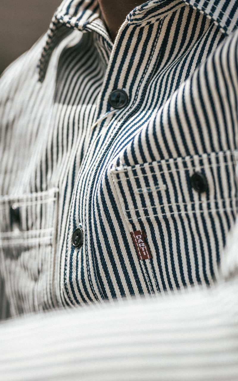 Studio D'Artisan D5335H Heavy Japanese Hickory Stripe Work Shirt Indigo