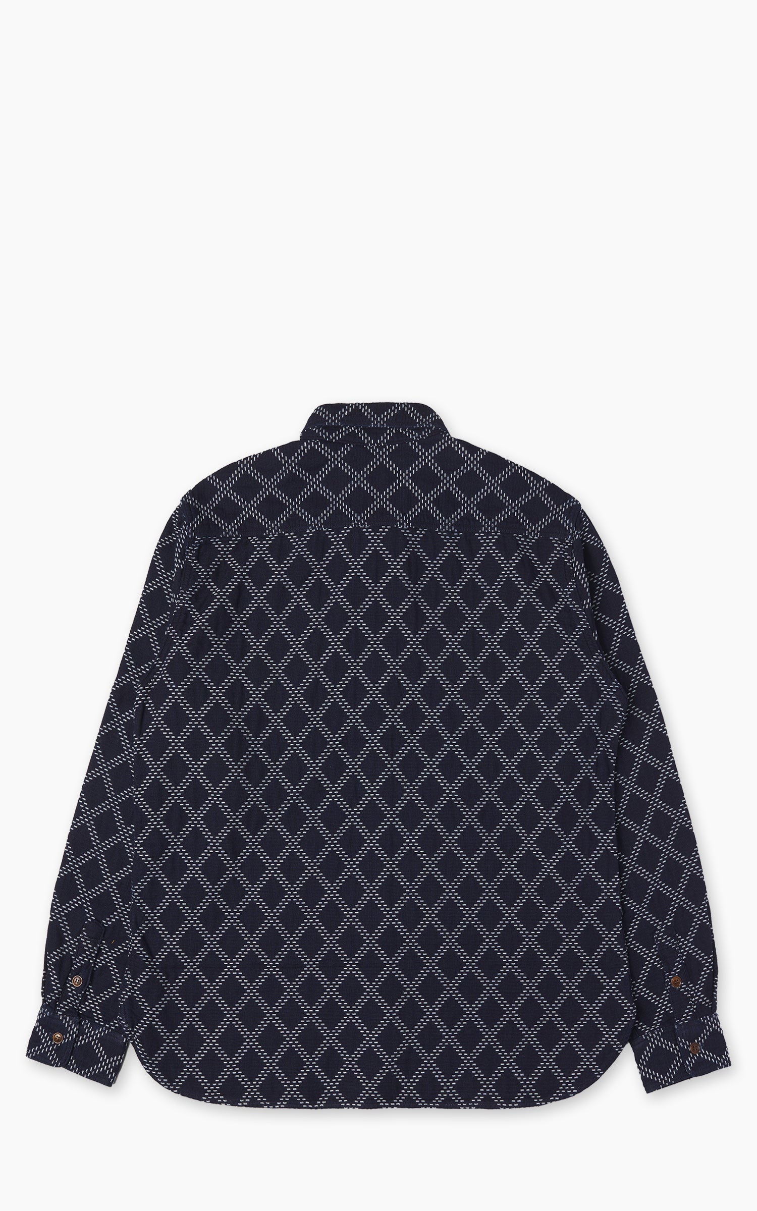 Studio D'Artisan 5728 Indigo Sashiko Dobby Work Shirt Indigo