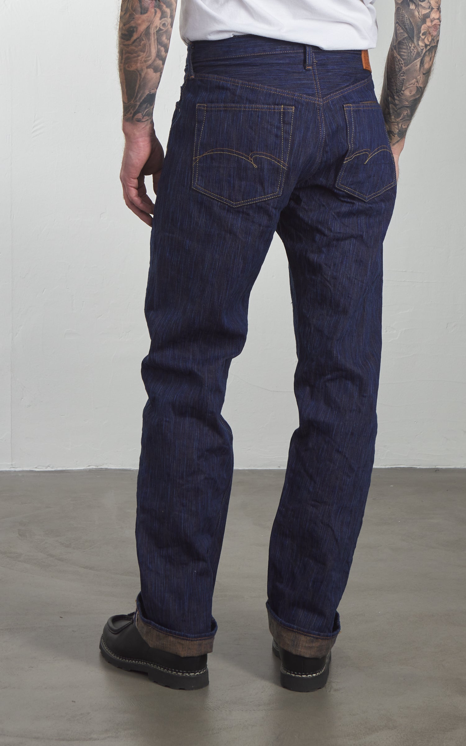 Studio D'Artisan D1905 "Awa Sho-Ai Kakishibu" Regular Straight Selvedge Jeans One Wash Indigo