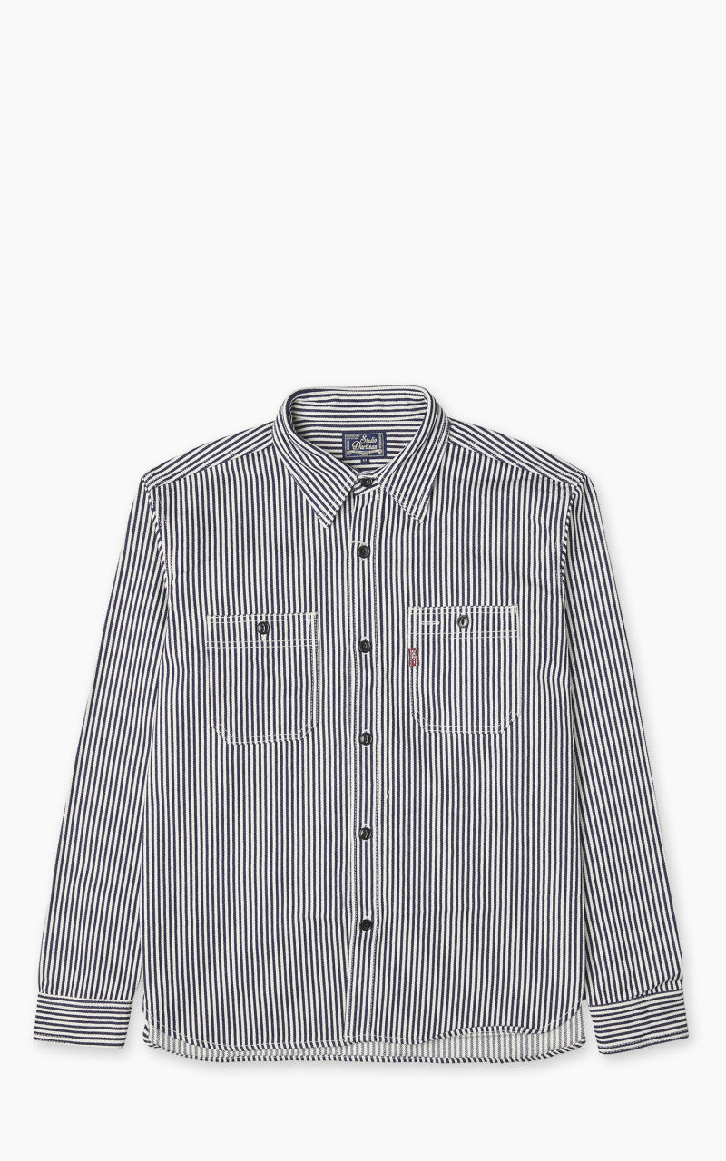 Studio D'Artisan D5335H Heavy Japanese Hickory Stripe Work Shirt Indigo