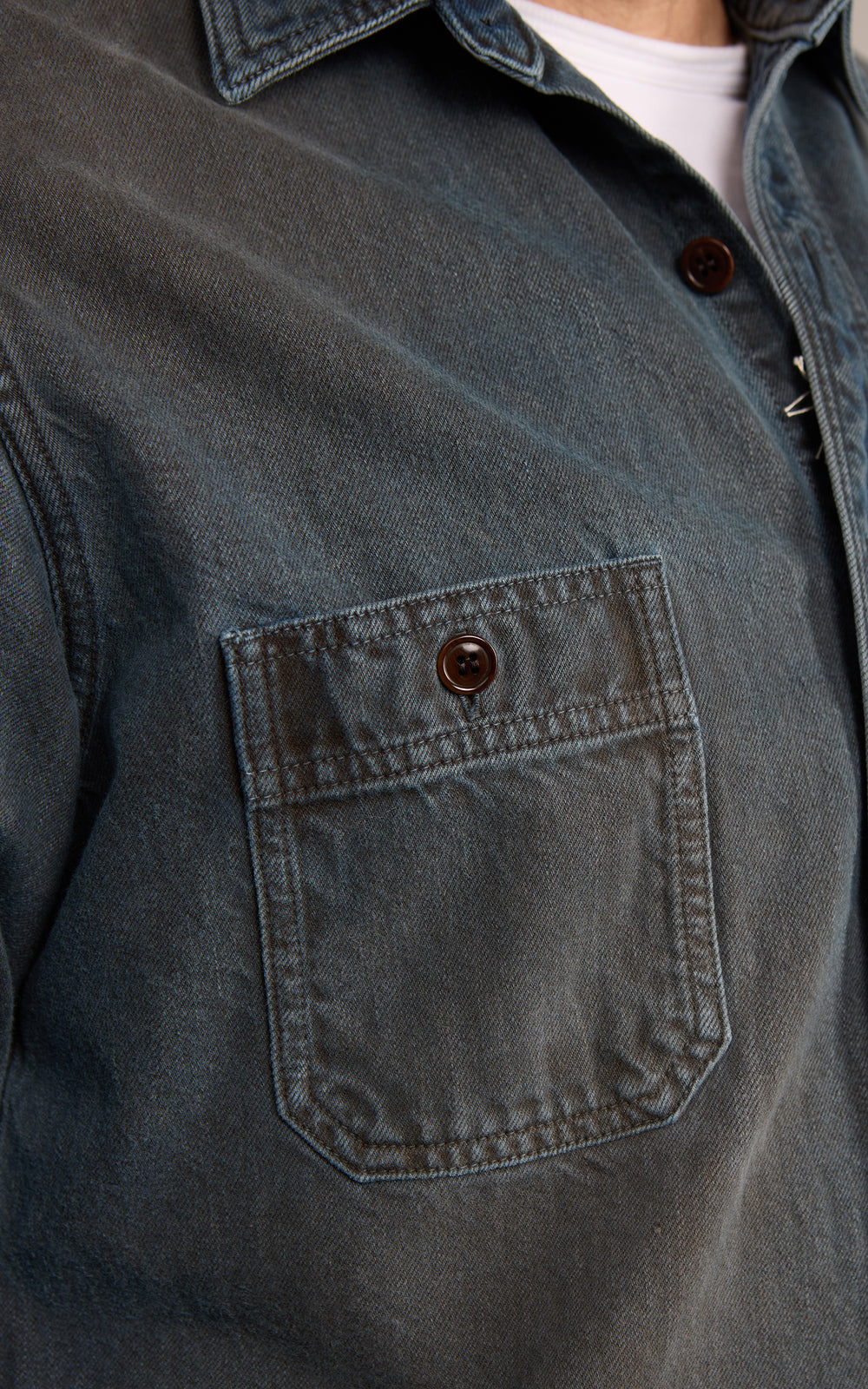 Studio D'Artisan D5745 Layered Color Denim Shirt AI-Shibu