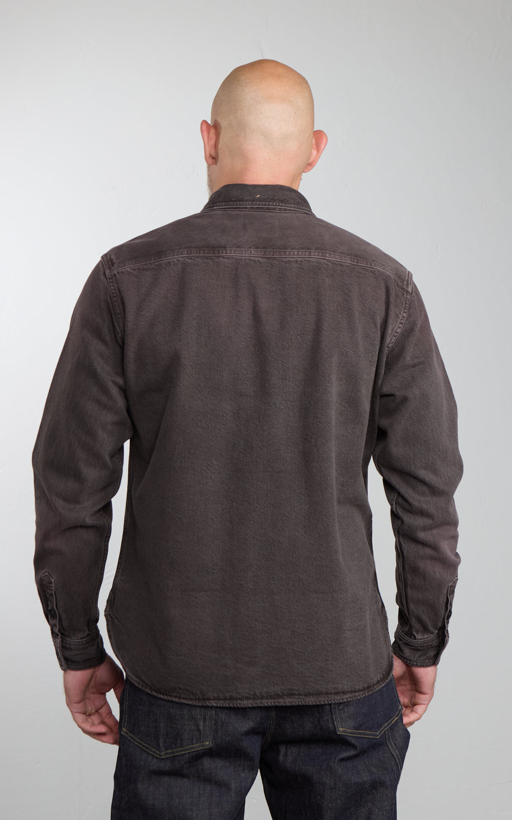 Studio D'Artisan D5745 Layered Color Denim Shirt Kuro-Beni