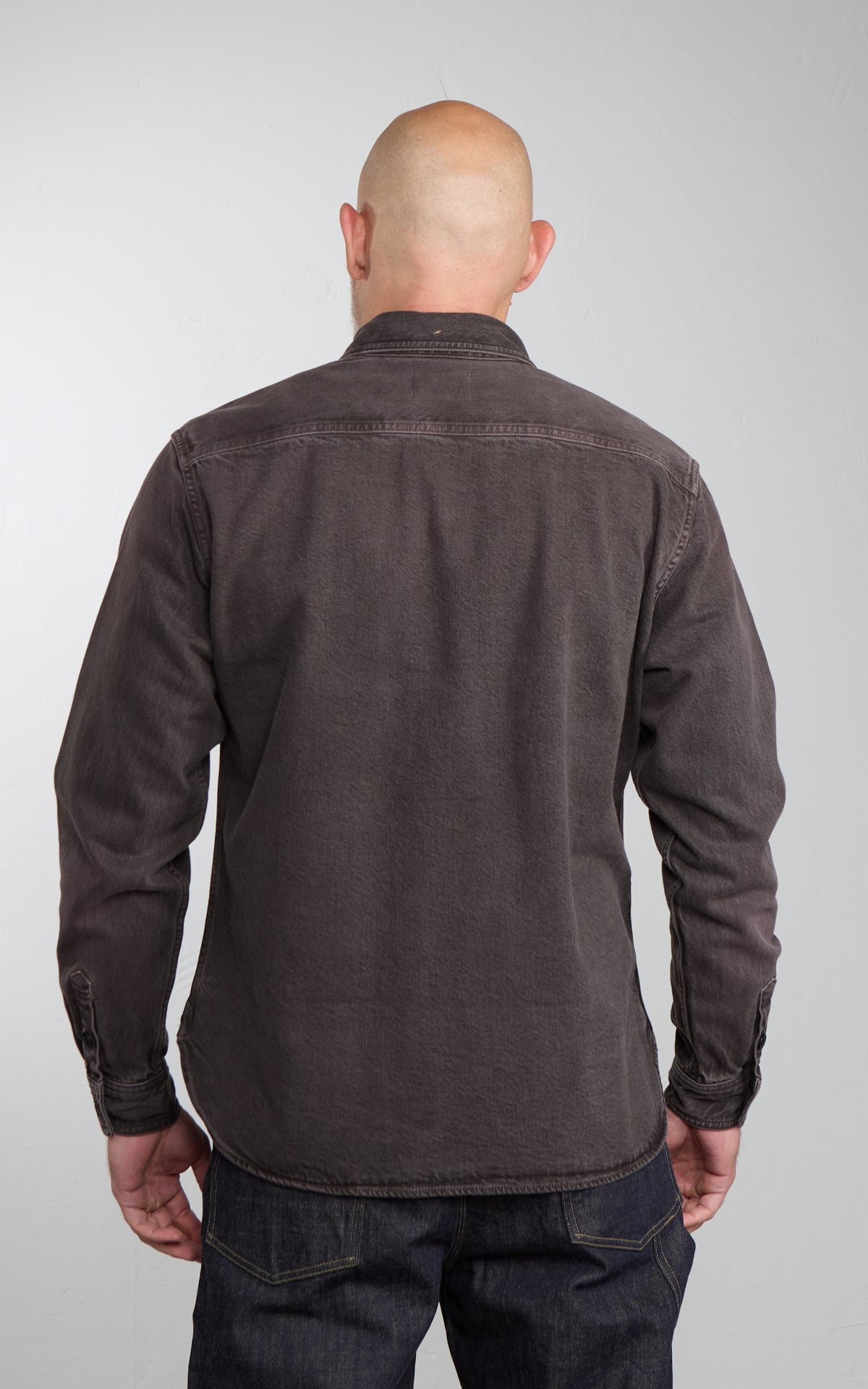 Studio D'Artisan D5745 Layered Color Denim Shirt Kuro-Beni