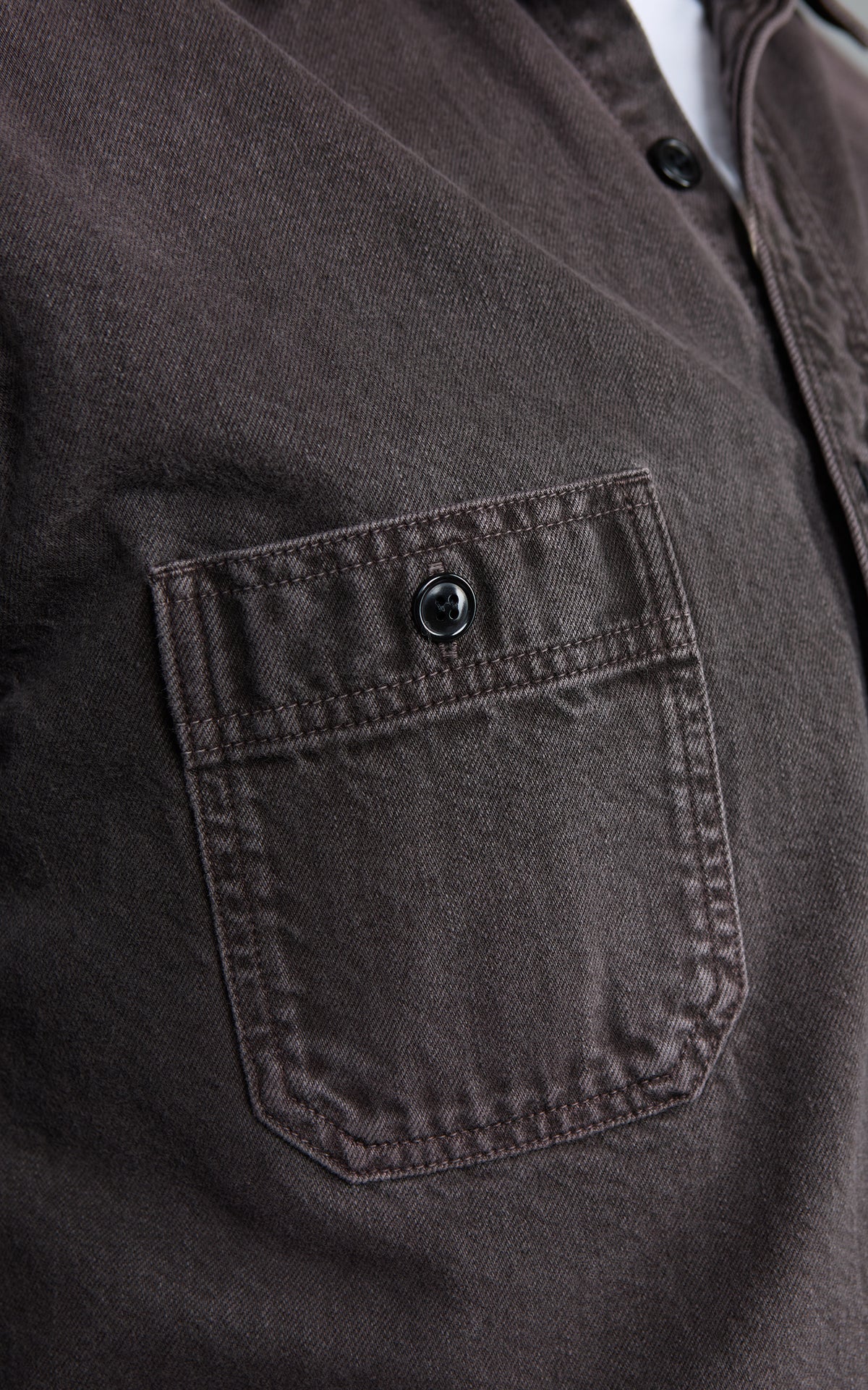 Studio D'Artisan D5745 Layered Color Denim Shirt Kuro-Beni