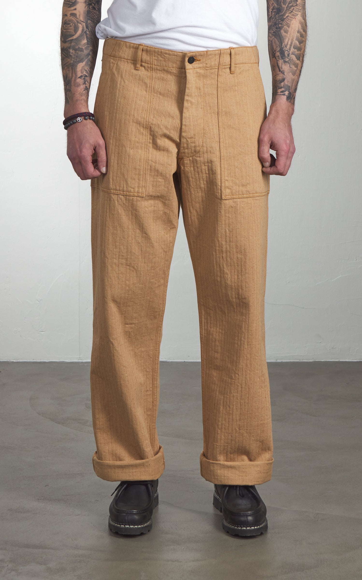Studio D'Artisan 1917 Fox Cotton Baker Pants Brown