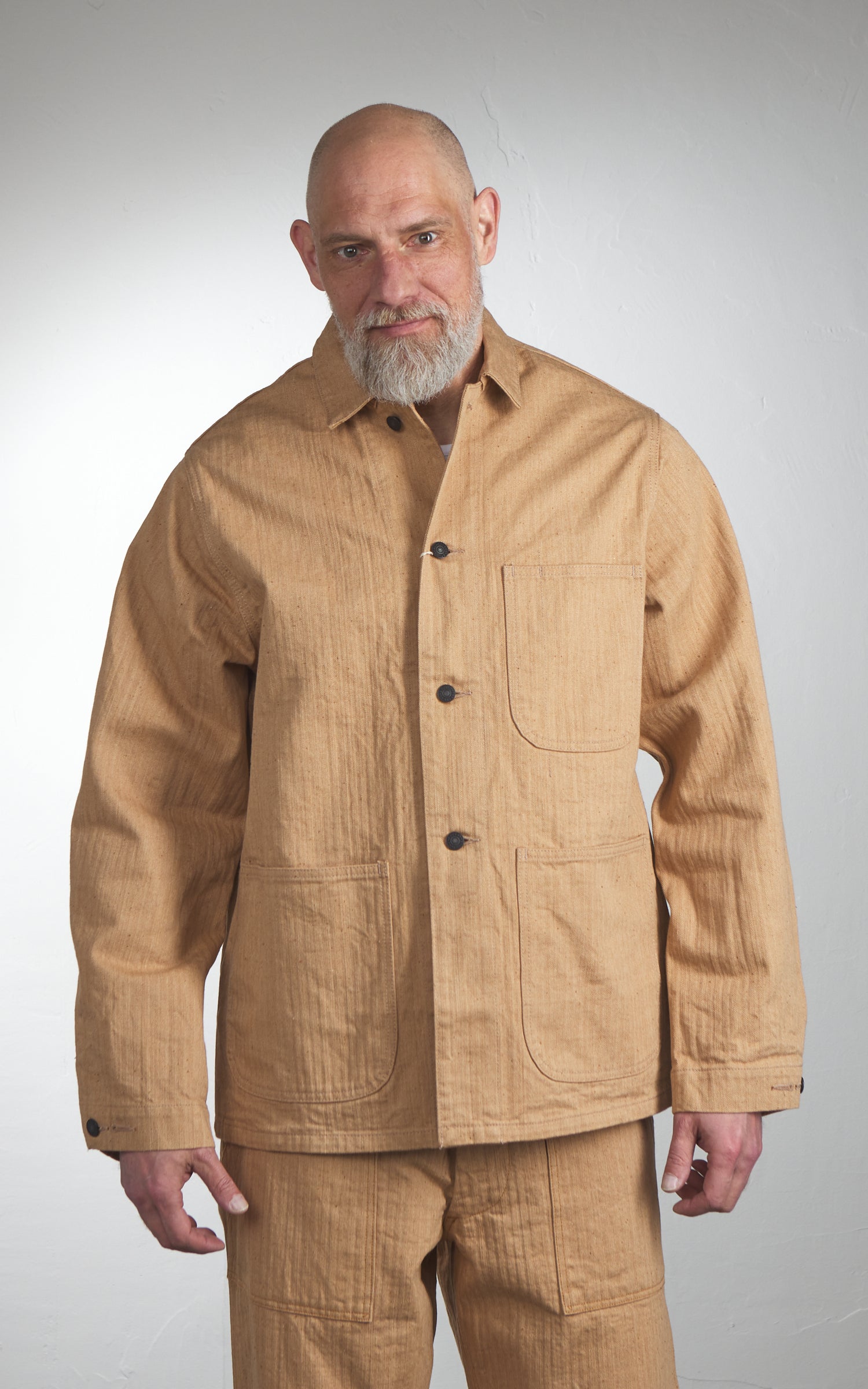 日本製 40 新品 Coverall U.S. Army Herringbone Lonnie HBT Coveralls - Olive Drab - Timechine Co.