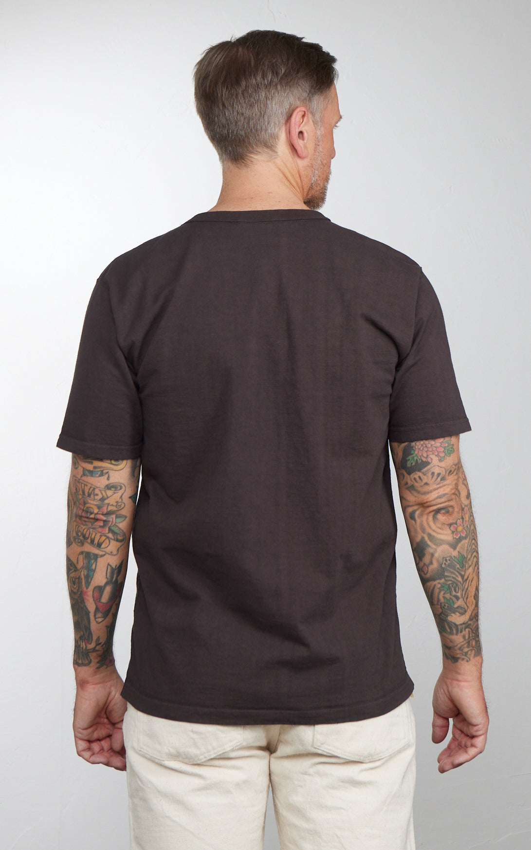 Studio D'Artisan 8198 Amami Oshima Mud-Dyed Loopwheeled T-Shirt Dark B