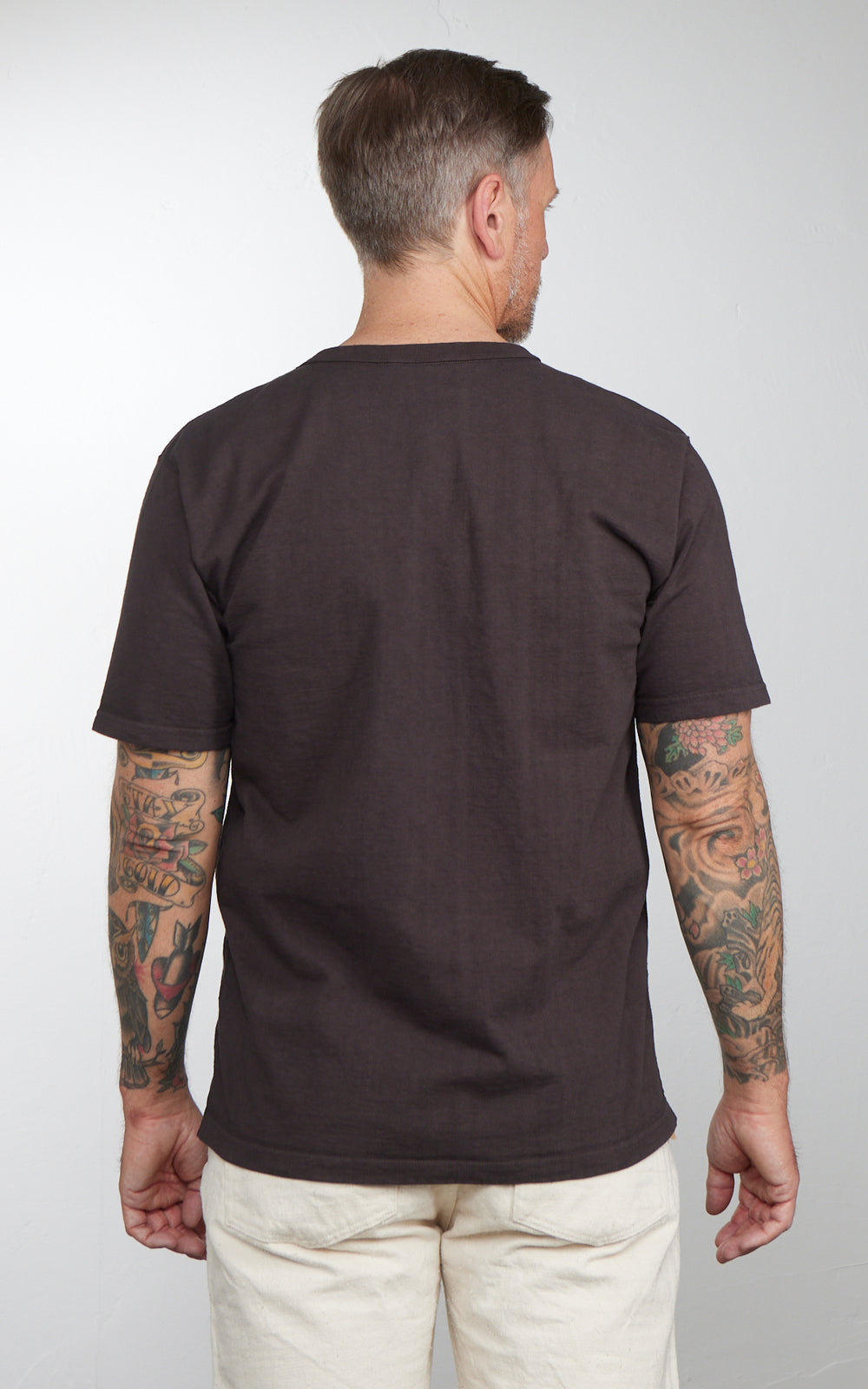 Studio D'Artisan 8198 Amami Oshima Mud-Dyed Loopwheeled T-Shirt Dark Brown