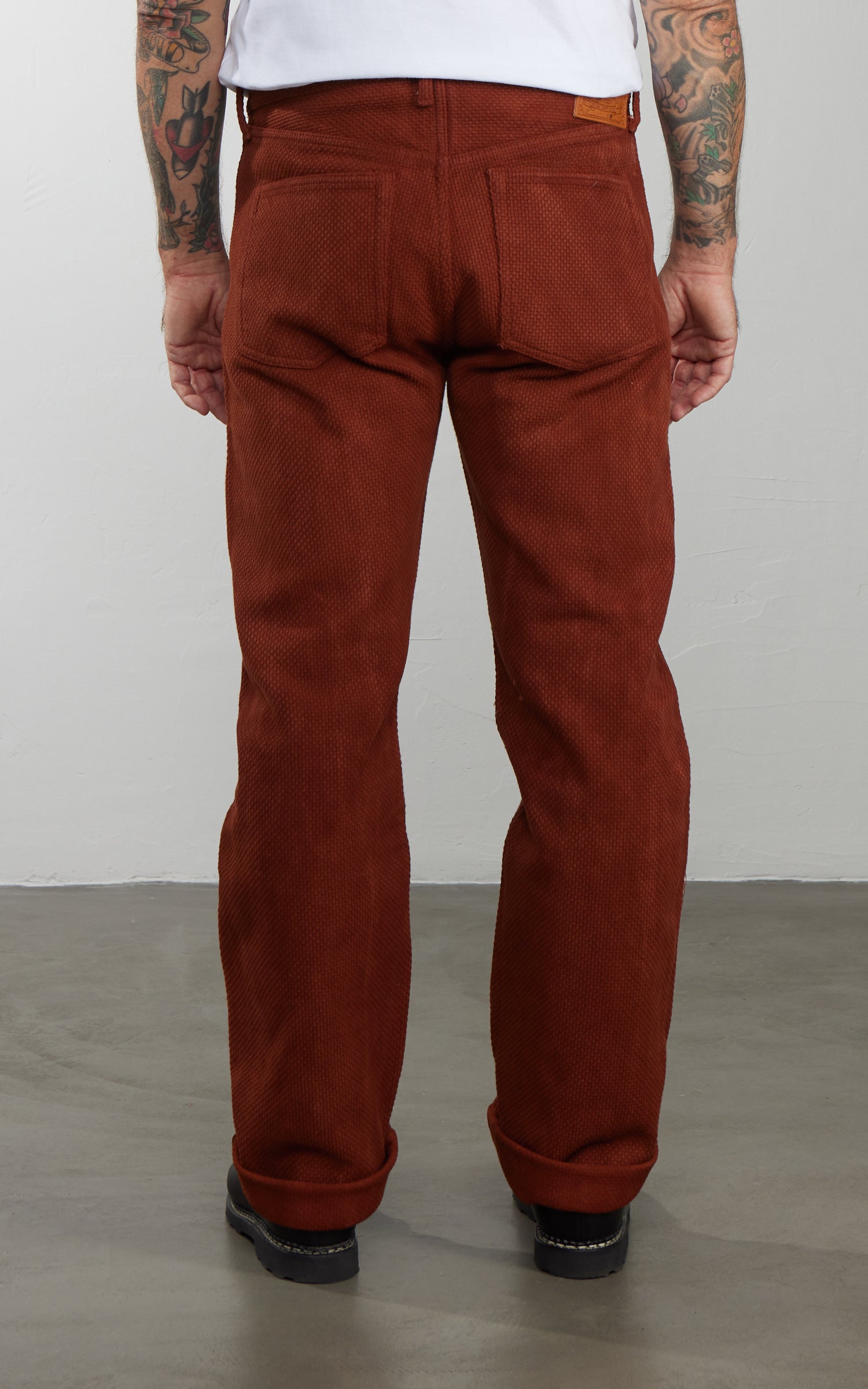 Studio D'Artisan 1914 Amami Oshima Mud-Dyed Sashiko Jeans Brown