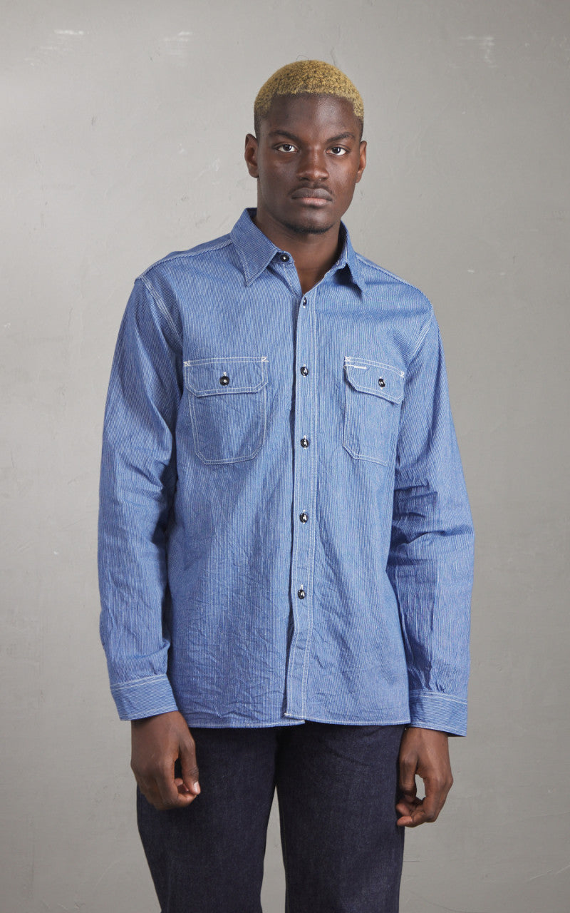 Sugar Cane SC25511 Jean Cord Work Shirt Navy